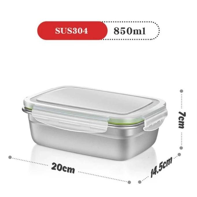 (Best) Kotak Makan Bekal Besar Lunch Box Bento Stainless Steel Lock n Lock