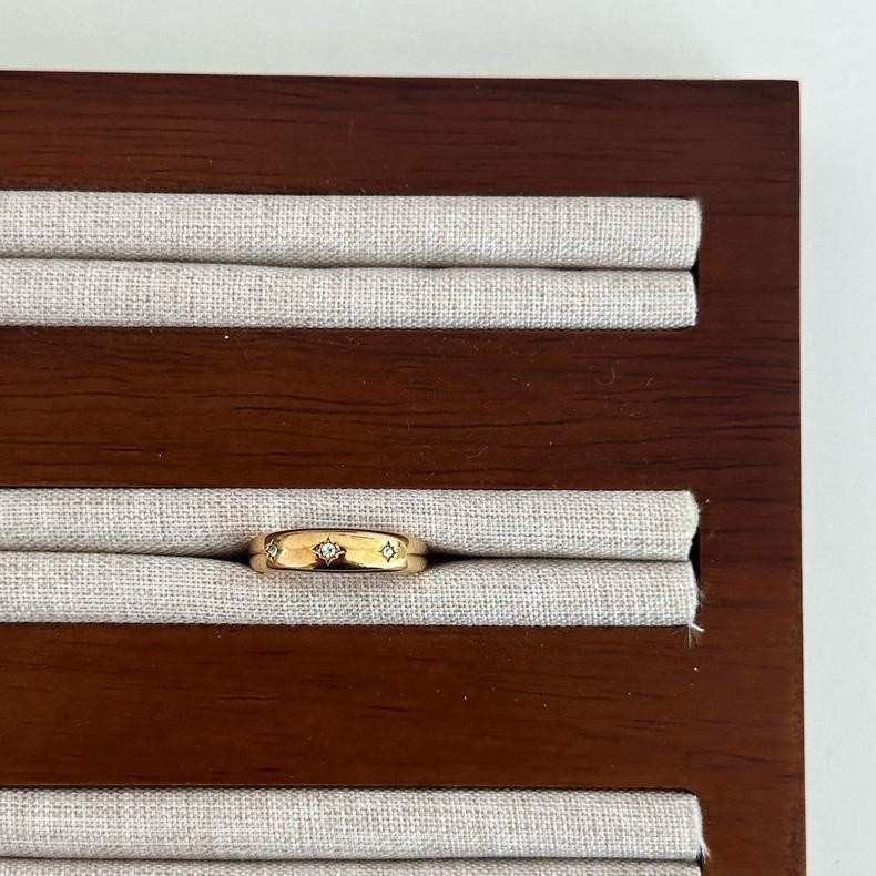 Louis // Trinity Nova Ring - 18k Gold Plated Stainless Steel Cubic Zirconia (Anti Karat)