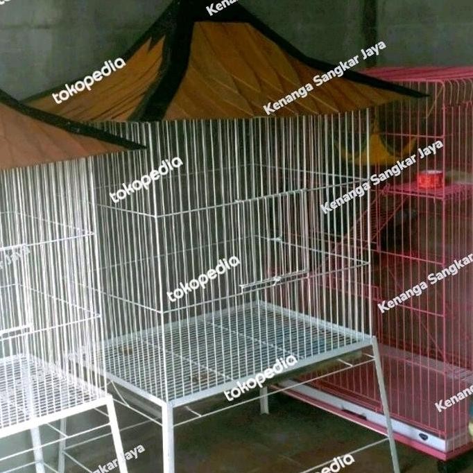 Kandang burung ayam dll tutup atas sirap besi besar P 80 cmxL60cmxT 90