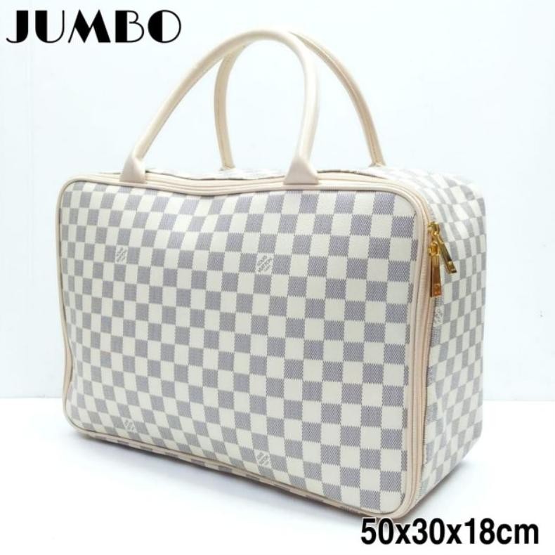 Travel Bag Jumbo Premium TAS PAKAIAN Jinjing KOTAK KREM Original