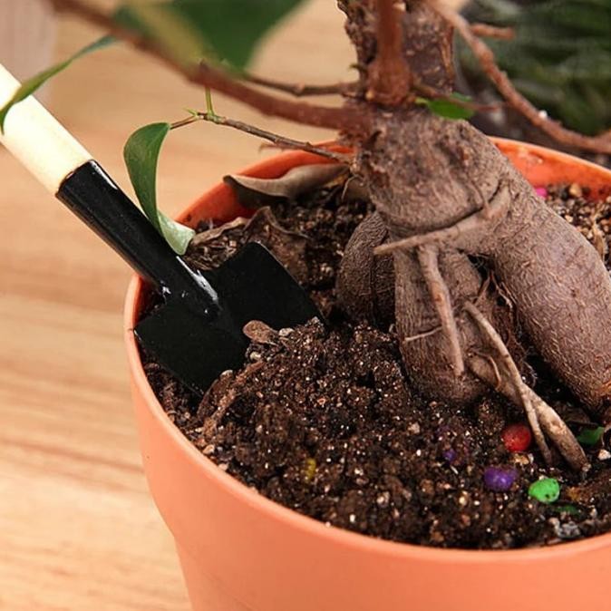 Promo Cod 3In1 Set Sekop Garpu Cangkul Mini Alat Berkebun Kecil Gagang Kayu Tanaman Pot Kaktus Taman