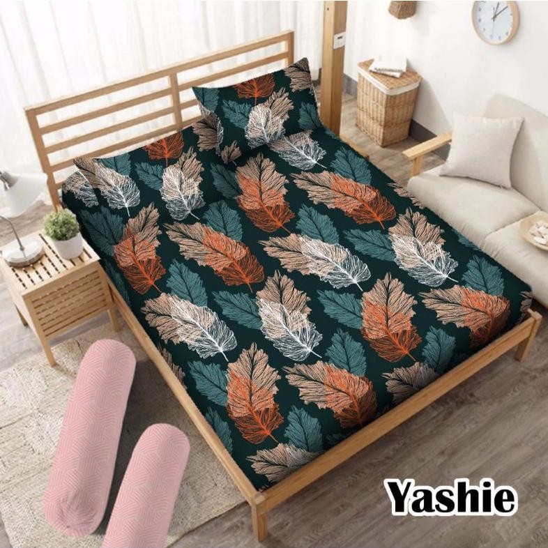 Sprei 180200 160200 Motif Daun Anti Geser Sprei Homemade Sarung Bantal Kamar Tidur Sprei Premium Per