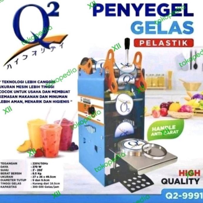 Q2~9991 Cup Sealer Machine 12~22 Oz Segel Tutup Gelas Plastik Manual