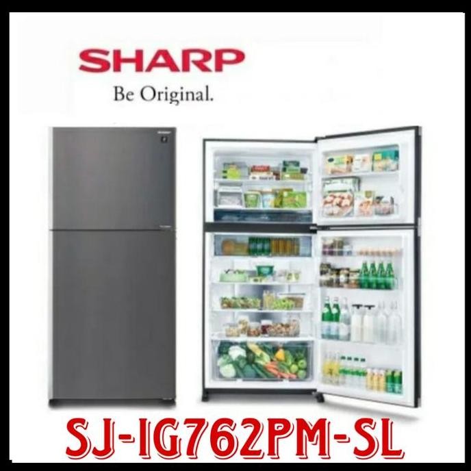 Kulkas Sharp Sj-Ig762Pm-Sl Inverter 570 Liter 2 Pintu Sjig762 762