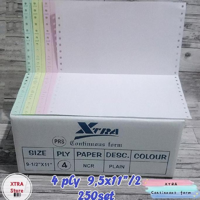 

Kertas Continuous Form 4Ply 9.5X11"/2 250Set