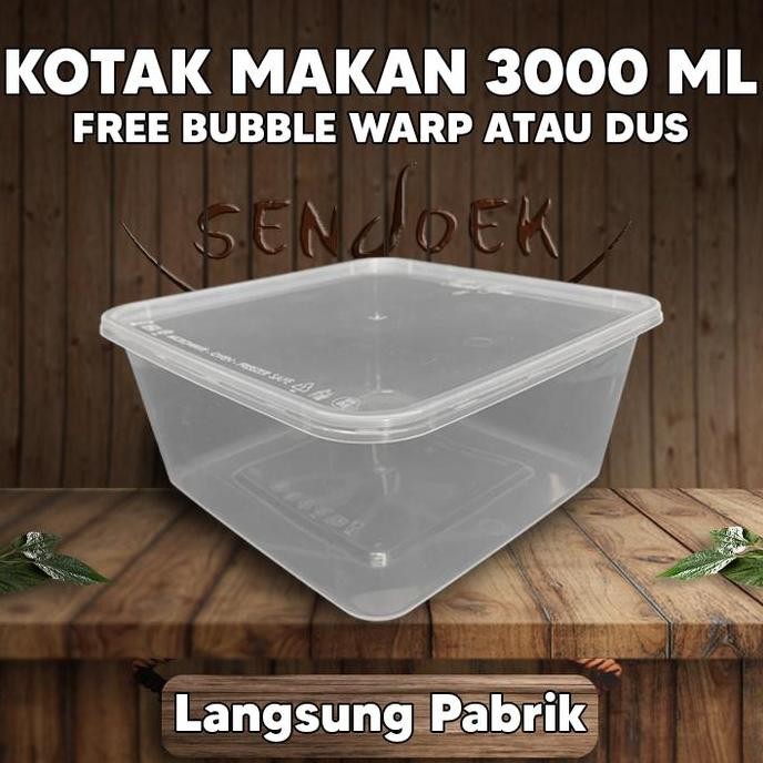 Kotak Thinwall Jumbo 3000Ml/Thin Wall Kotak Makanan 3000Ml