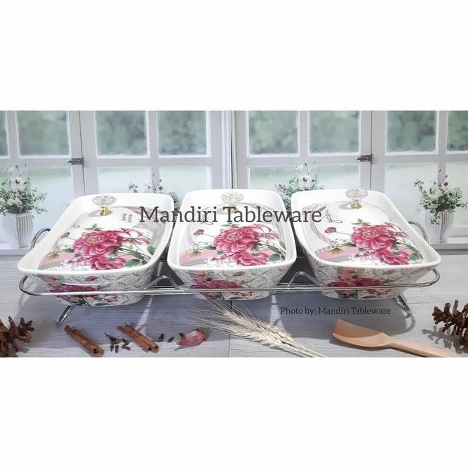 Penghangat Makanan Fiorenza Casserole Motif Shabby (Ak-988)