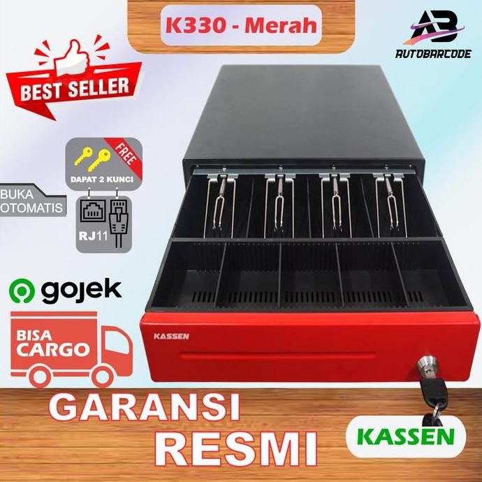 Cash Drawer Mini Kassen K330 Laci Uang Kasir - K 330 / K-330 Support Rj Box Kotak Uang Metal Kayu Ma