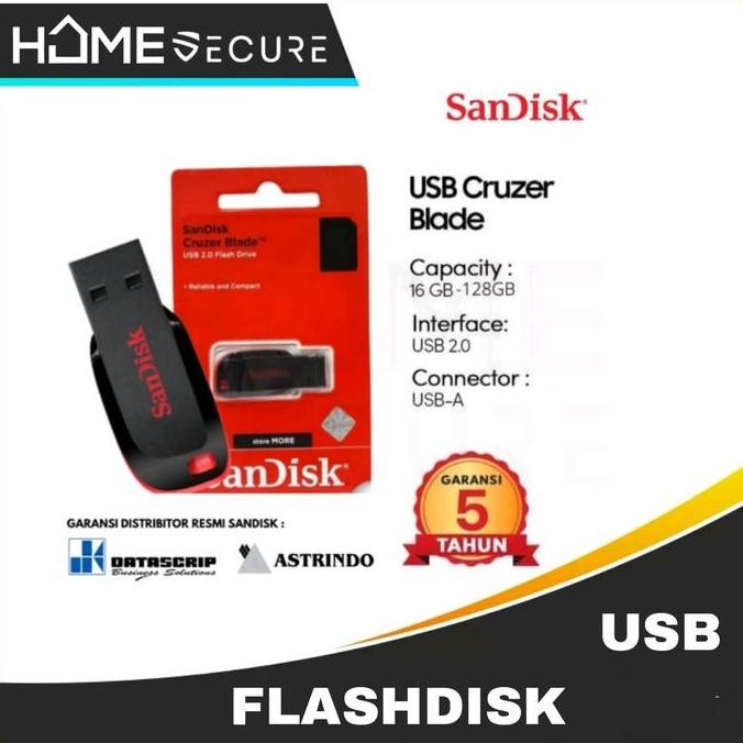 Ready  FLASHDISK SANDISK ORIGINAL 100% GARANSI 5 TAHUN / Flash Disk Ori Sandisk Warna Merah Hitam / 
