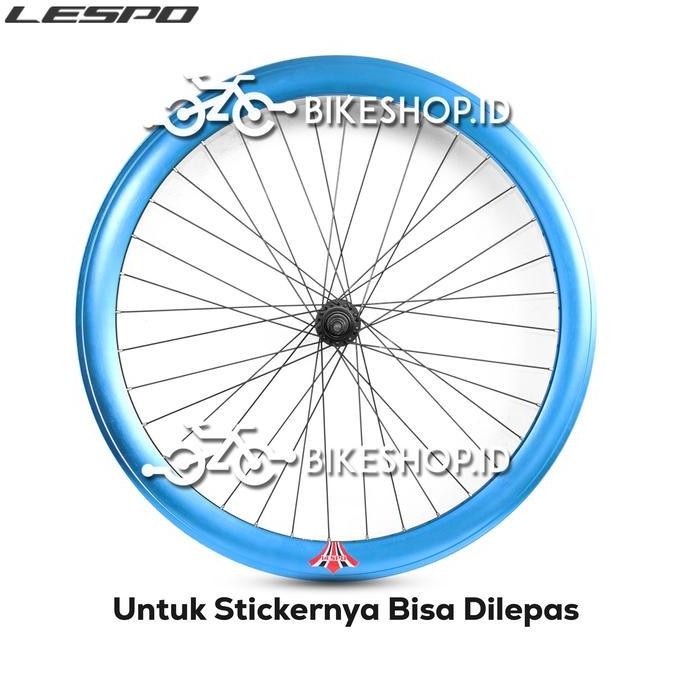 Velg Set Sepeda 700C 5CM BIRU BELAKANG TORPEDO / DEPAN Alloy Rims Roda Siap Jadi Fixie Balap Road Bi