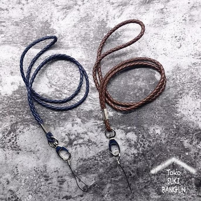 

New !!! Tali Lanyard Name Tag ID Card Strap PU Leather Braided Deluxe NT-008