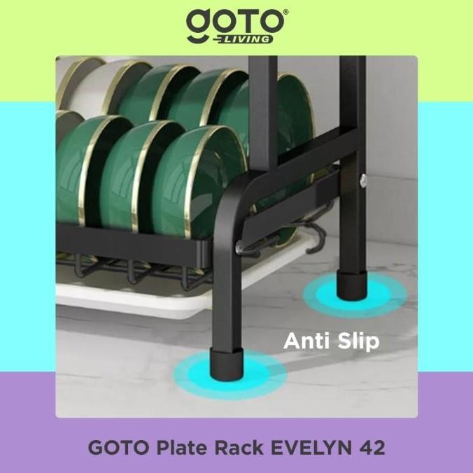 Goto Evelyn Rak Serbaguna Pengering Cuci Piring Dapur Susun Wastafel
