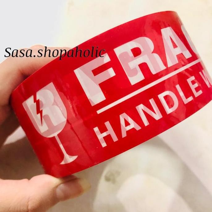 Lakban Jangan Dibanting/ Lakban Fragile Merah 100M X 48Mm Lakban Segel