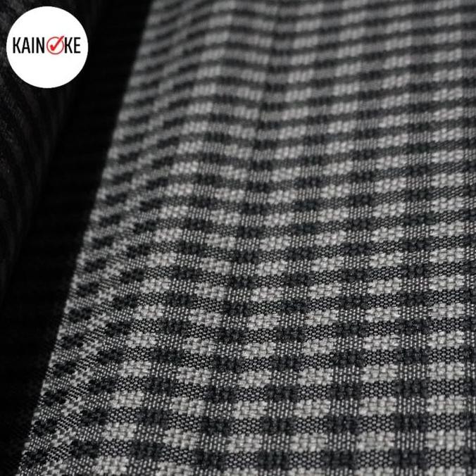 Kain Jok Mobil Fabric Motif Kotak Tartan Dark Grey