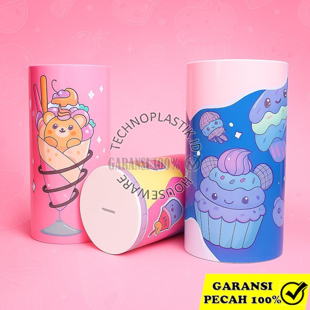 TECHNOPLAST Coin Bank Jumbo / Celengan Plastik 152 X 300 Mm DESSERT PINK
