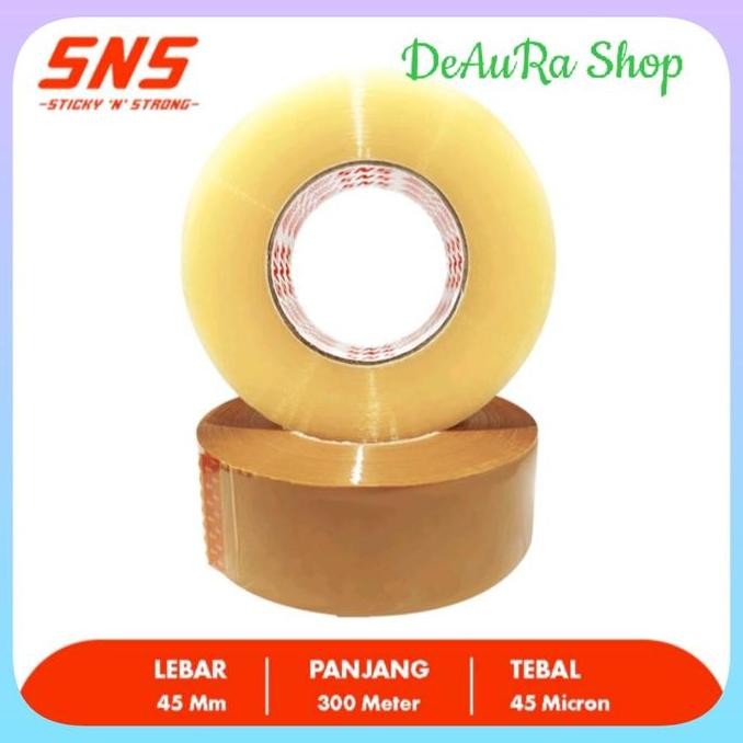 Lakban Sns Bening/Coklat Jumbo 500 Yard 300M