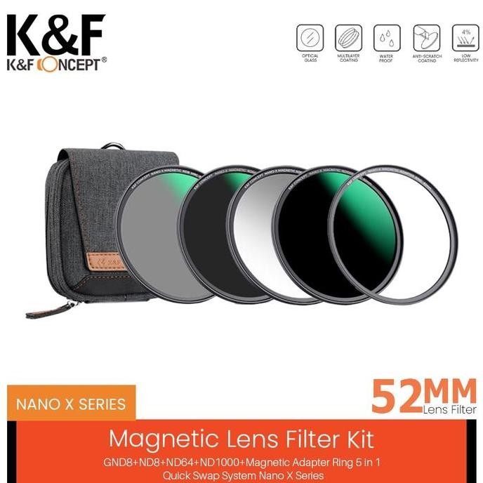Knf Concept 52Mm 4In1 Filter Magnetic Gnd8 Nd8 Nd64 Nd1000 With Case Filter K&F Concept