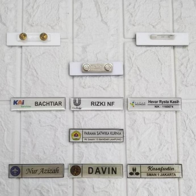 

Nama Dada Putih Lapis Resin / Papan Nama Pns/ Purna / Kai / Unilever