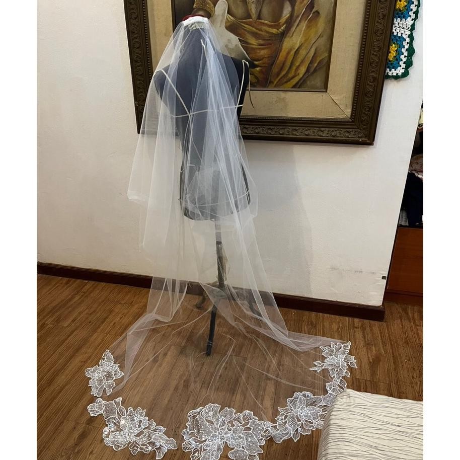 Sarkara Wedding Veil 86 Bunga Sequin Sier 2M