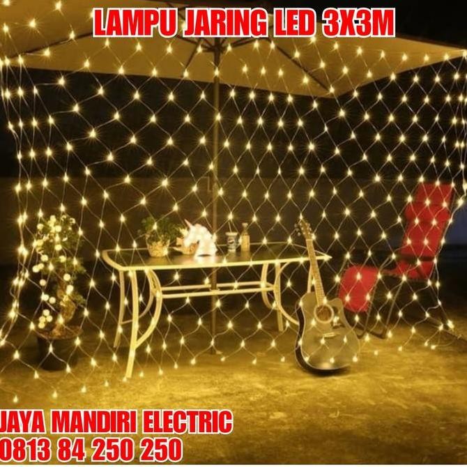Lampu Natal Jala Led / Lampu Hias Jaring Led Putih Kuning Lampu Dekor