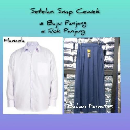 Setelan Smp Cewek Baju Panjang Rok Panjang Seragam Sekolah