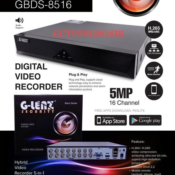 GLENZ CCTV DVR 16CH 5MP - GBDS 8516 (5MP)
