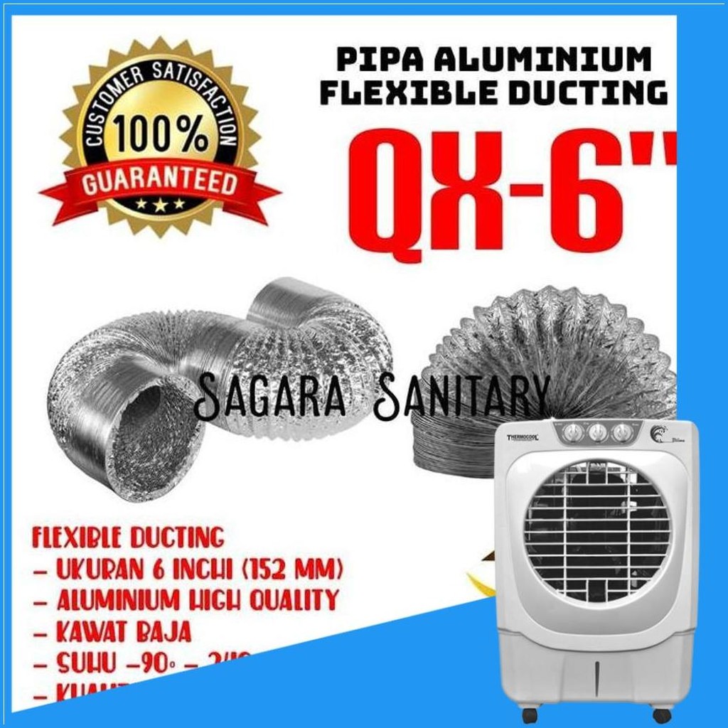 Flexible Ducting 6 Inch Alumunium Cerobong Asap Pembuangan Exhaust 6"