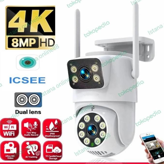 TERBARU - IP Camera CCTV ICSEE Dual Lensa Outdoor Waterproof Wifi