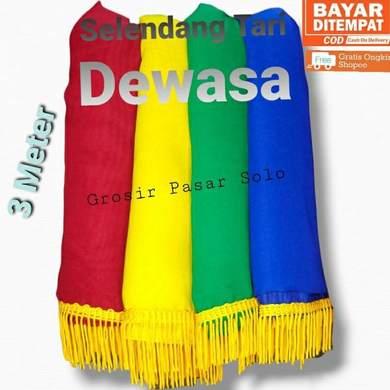 Selendang Tari Dewasa / Selendang Tari Rumbai / Selendang Tari 3 Meter Baru