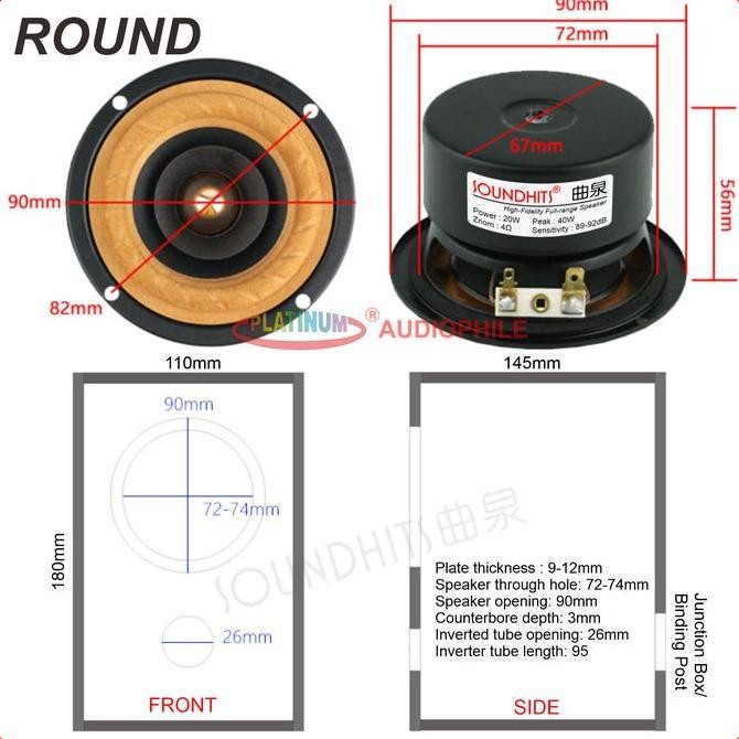 Speaker Full range 3 Inch Premium Speaker Fullrange Import