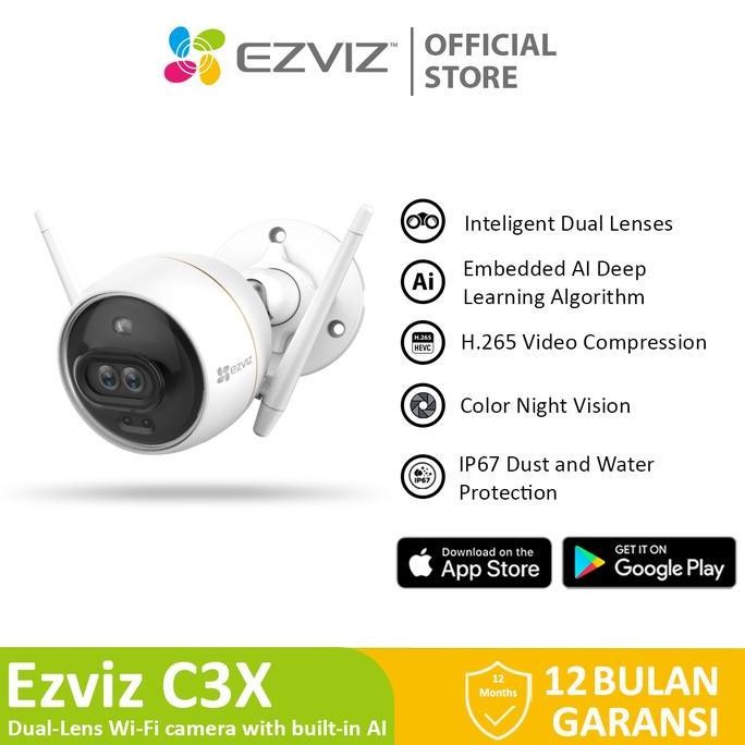 TERBARU - Ezviz C3X 2MP Smart Home Dual IP Camera lens Outdoor CCTV
