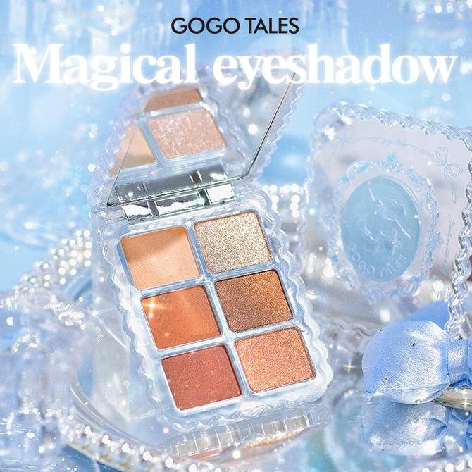 PROMO - [BARU!]GOGO TALES Magic EyeshadowGems Crystal Eyeshadow Palette 6 Warna Cantik Pigmented Mat