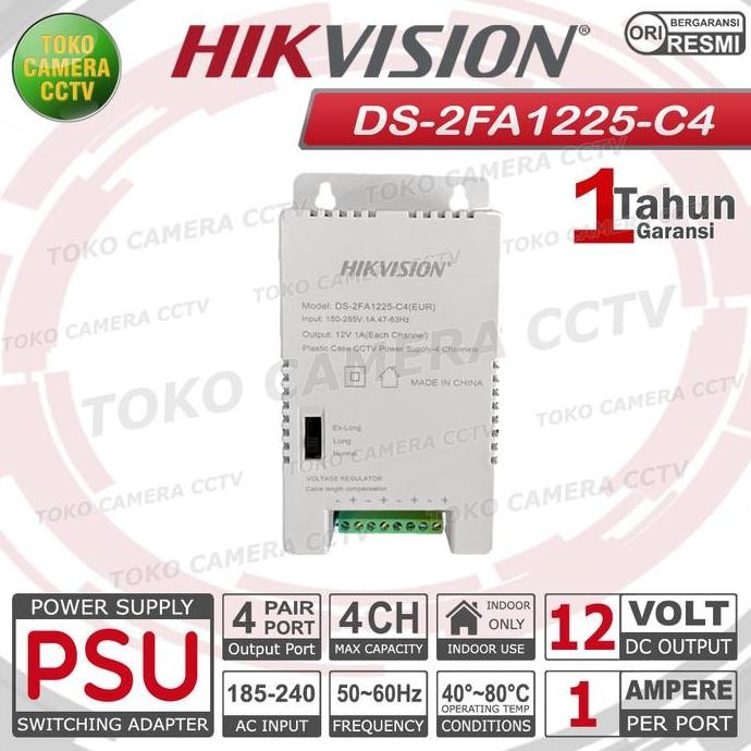 BEBAS ONGKIR - POWER SUPPLY HIKVISION 4 KAMERA ADAPTOR CCTV 4 KAMERA HIKVISION