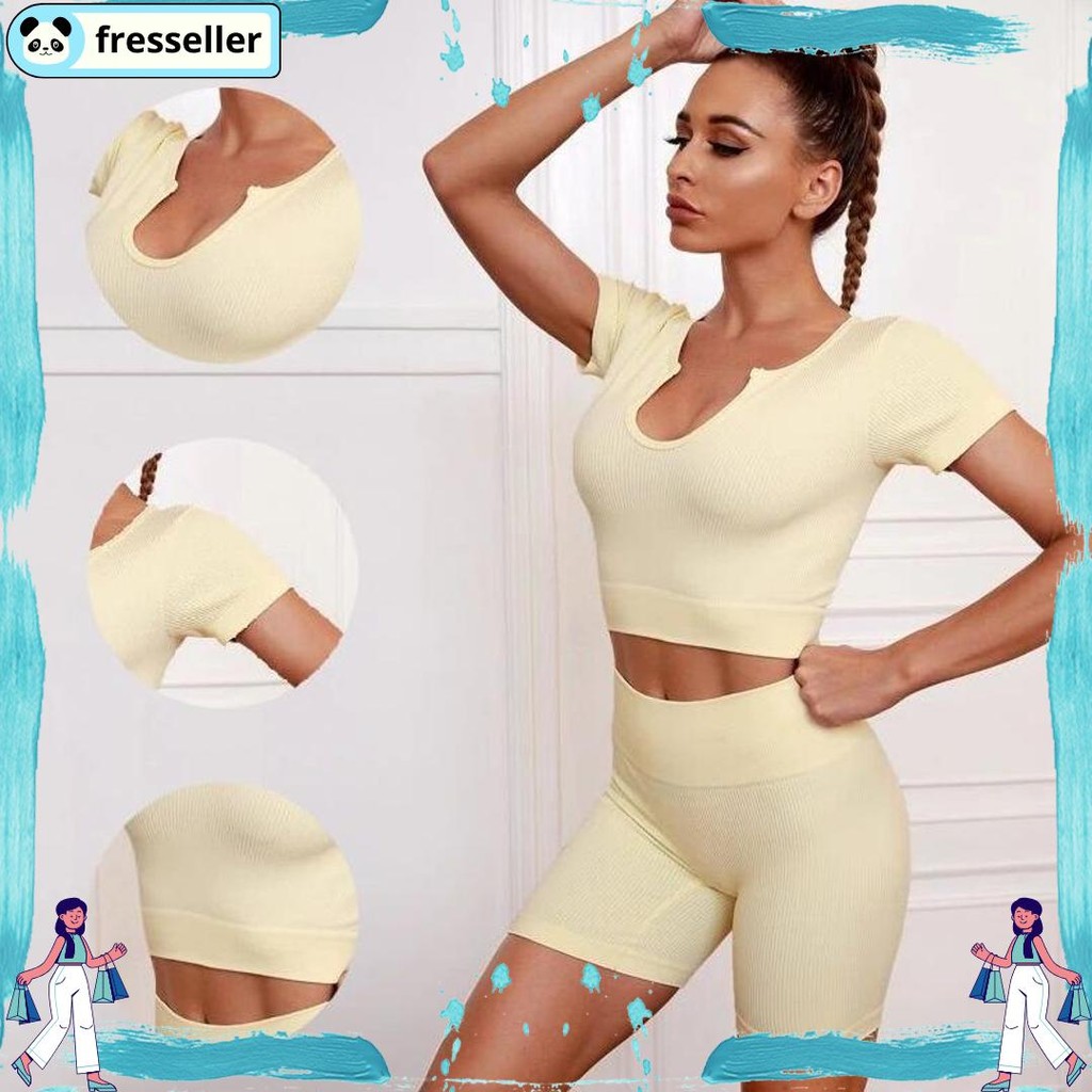 PREMIUM Setelan & Crop top set olahraga sport bra legging rib knit pakaian dalam yoga gym fitness ba