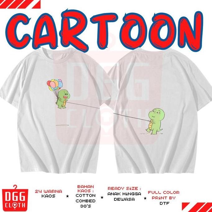 DGG Cloth Baju Tshirt Couple Kaos Pasangan Dino Lucu Unisex