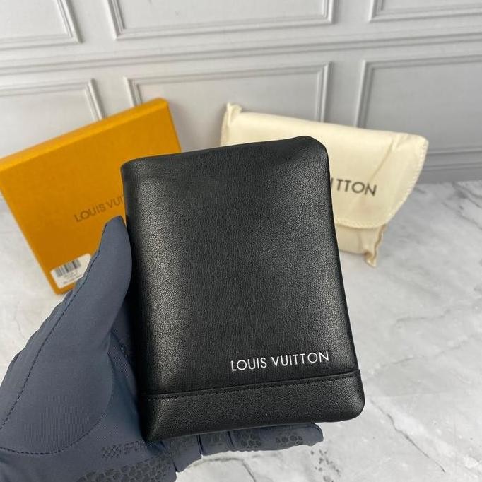 DOMPET SAKU WALLET MEN PRIA LV9109 BLACK LEATHER MIROR tk