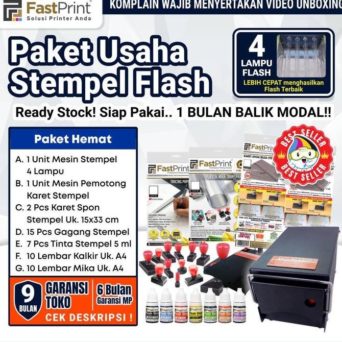 best produk] Paket Hemat Usaha Mesin Stempel Warna 4 Lampu Lengkap