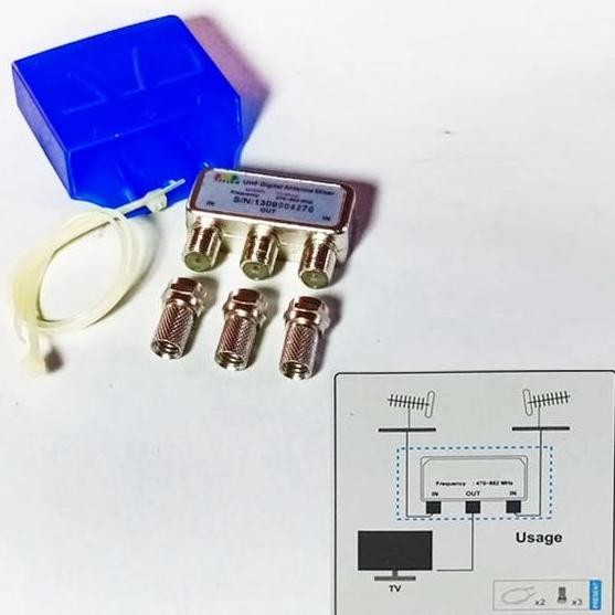{{{{}}] UHF Antenna Antena Mixer - 2 Antena UHF jadi 1