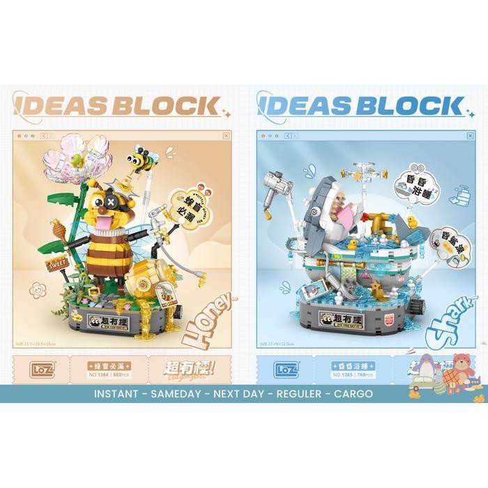 LOZ 1385 Bathing shark 769 pcs LOZ ideas  Mini brick - Puzzle Block Bricks - DIY mini brick