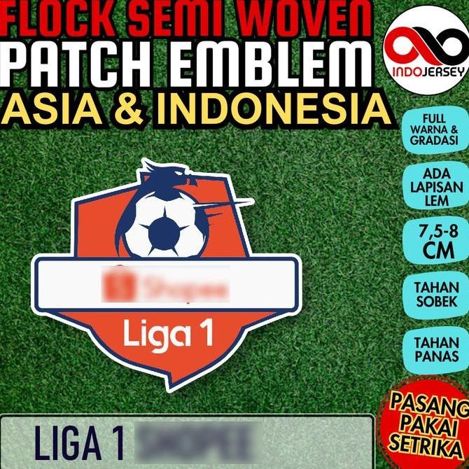 {{{{}}] Patch Badge Emblem Flock Semi Woven Setrika iron-on Jersey Liga Sepak Bola INDONESIA SUPER L