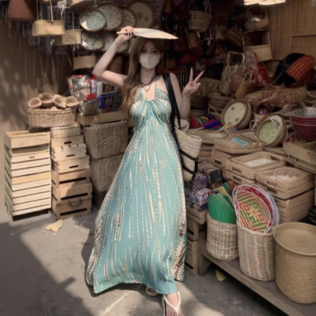 [aku dan dia][COD]Gaun Bohemian rok panjang pantai