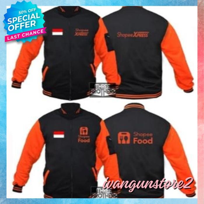 JAKET VARSITY BASEBALL ZIPPER RESLETING ZIPER SLETING SHOPE FOOD MAKANAN MINUMAN EXPRESS XPRESS KURI