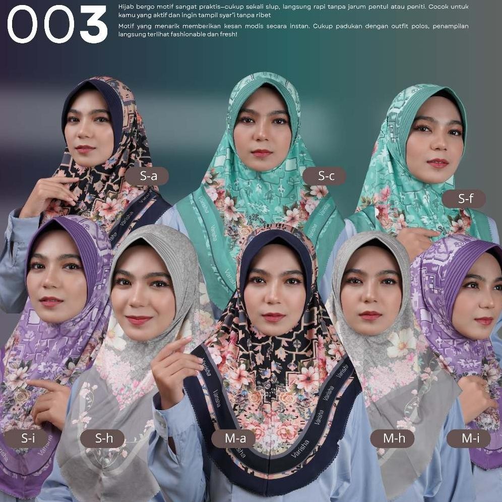 Bergo Hijab Instan Hijab Bergo Jersey Premium Varisha Printing Motif