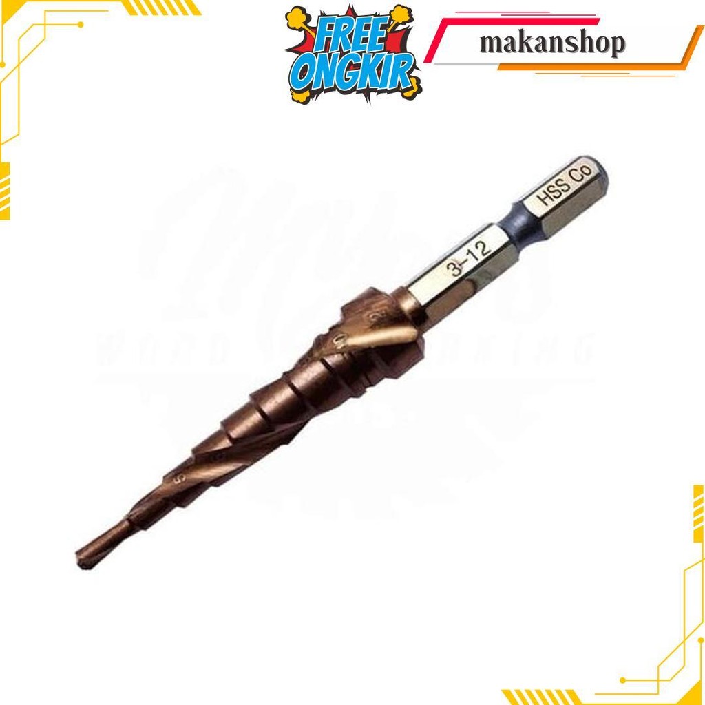 Mata Bor Pagoda Spiral Hss Cobalt M35 Hex Step Drill 3 -12Mm Terlaris