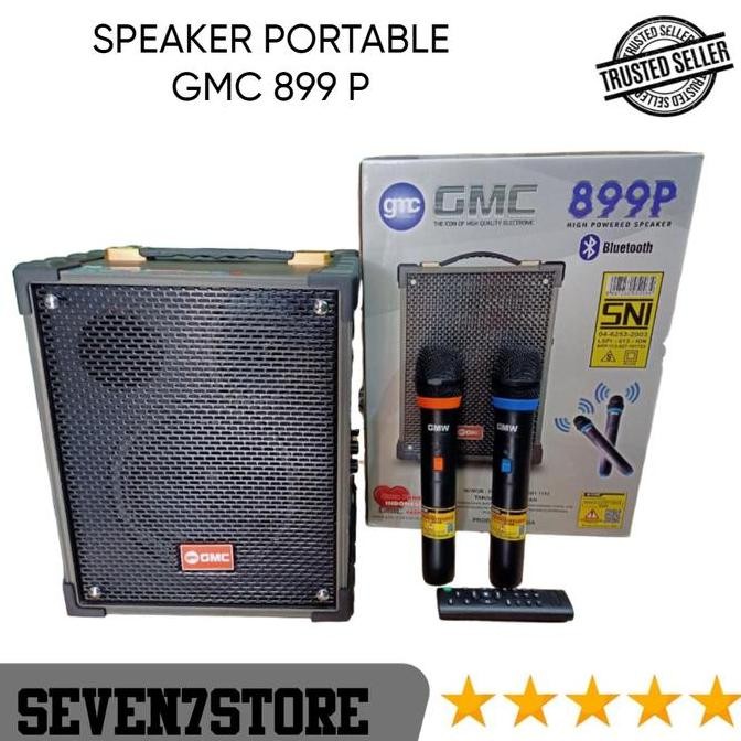 Speaker Portable Bluetooth Gmc 899P 889 P Bonus 2 Mic Wireless Original