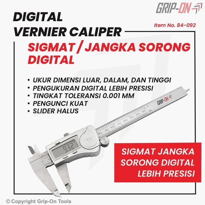 GRIP-ON DIGITAL VERNIER CALIPER SIGMAT / JANGKA SORONG DIGITAL 6 INCH