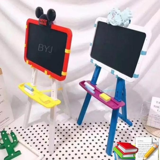 [capt] Mainan Edukatif Anak Stand Papan Tulis 2 Sisi & Puzzle Balok Magnet - Learning Easel 3 in 1 T