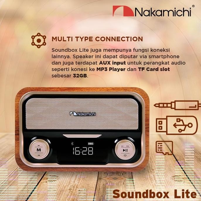 Nakamichi Soundbox LITE Speaker Portable Audio Wireless Bluetooth Speakers Retro