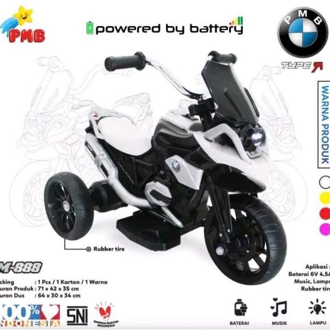 PROMO - Sepeda Motor Anak PMB MOTOR TYPE  888 (AKI Baterai) Mainan Anak