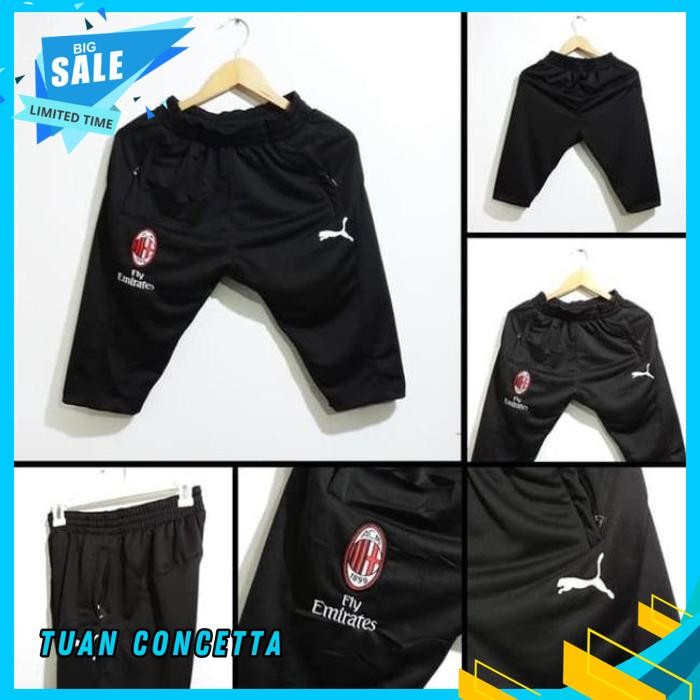 CELANA JOGGER PANTS 3/4 JOGER TRAINING PENDEK SWEATPANTS 7/8 AC MILAN POLOS CUSTOM INDONESIA PRIA WA
